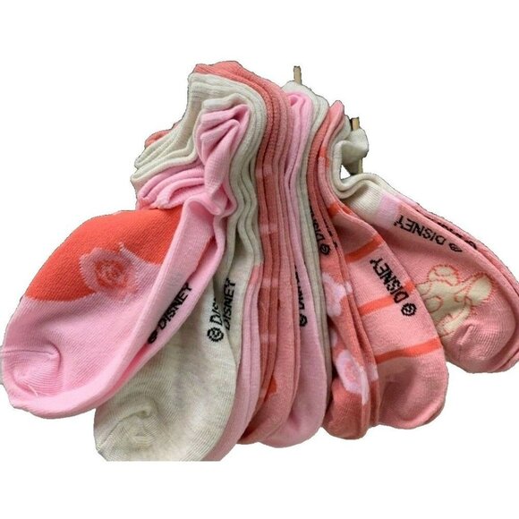 Disney Pink Assorted Minnie Mouse Graphic Collection No-Show Socks-10 Pk - Picture 3 of 5